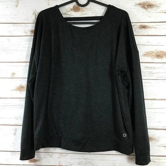 GapFit Brushed Tech Jersey Size XS Gray - Picture 1 of 6